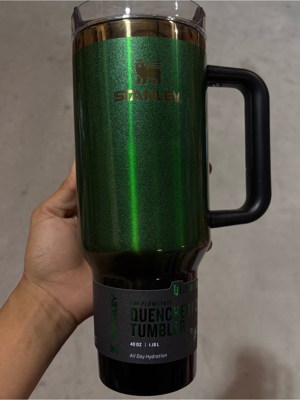 Stanley Green Metallic Quencher Tumbler with Handle